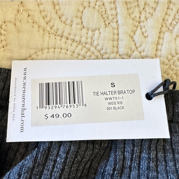 NWT WeWoreWhat halter bra top in dark grey women's size S - Picture 3 of 5